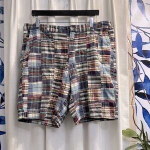 Men’s Boca Classic Plaid Madras 100% Cotton Shorts Size 36